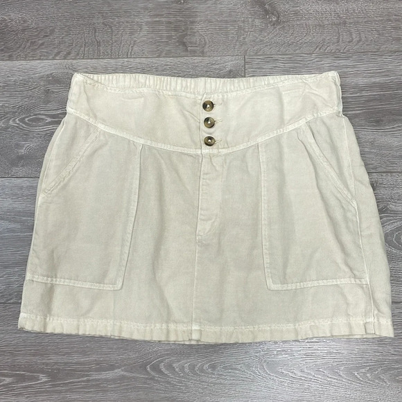 Aerie Twill V Skirt Linen Blend XL - Picture 3 of 13